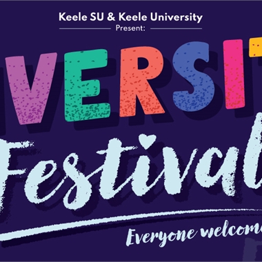 Colorful illustration with the text 'Diversity Festival' in bold letters on a dark purple background, featuring abstract trees, plants, people, and a yellow circle reading 'Free Entry'.