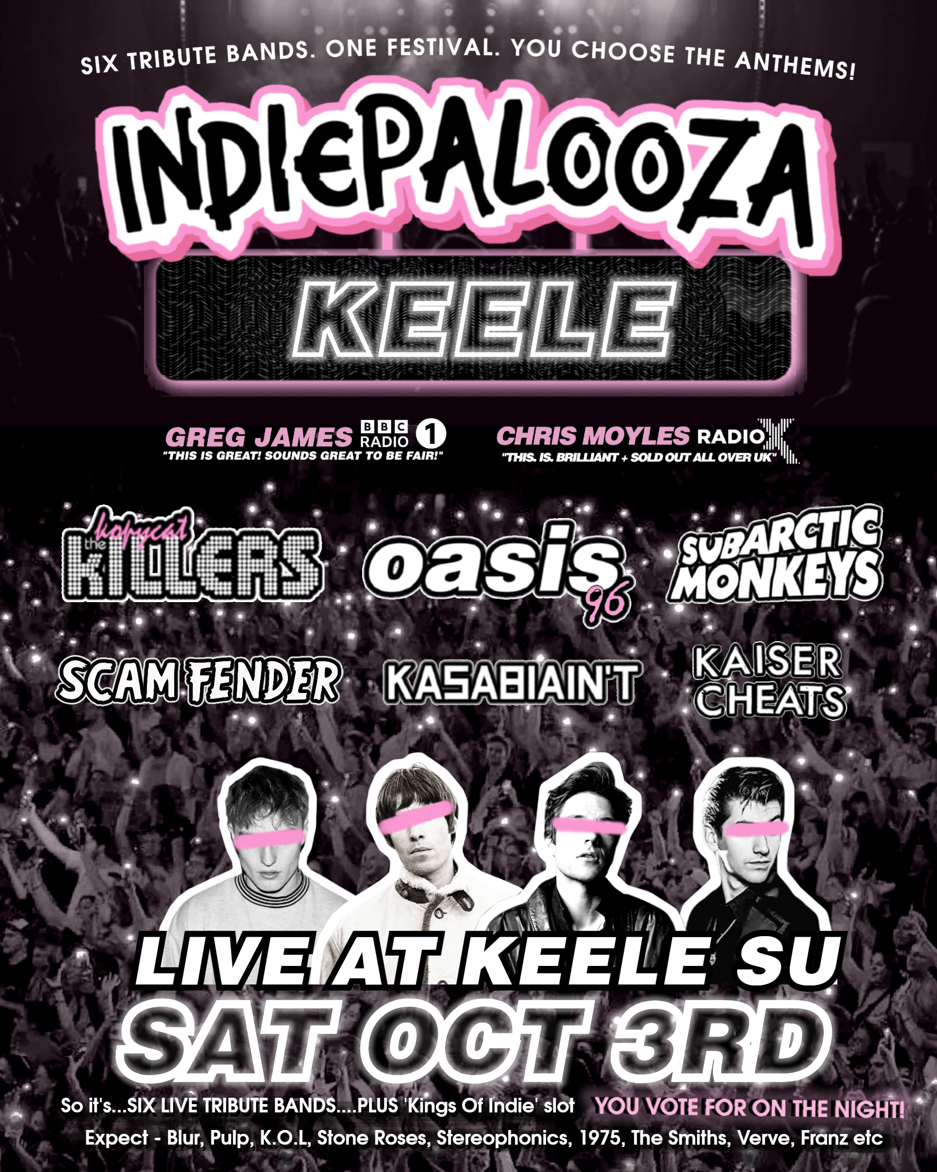Kopycat Killers v Kasabian't v Scam Fender v Subarctic Monkeys v Oasis96 v Kaiser Cheats