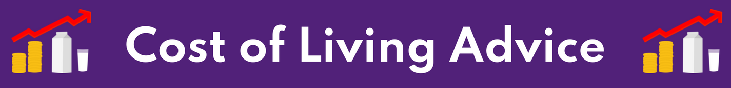 Clickable banner saying Cost of Living