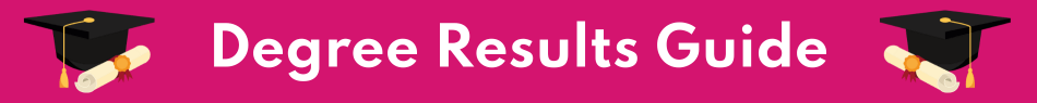 Clickable banner saying Degree Results Guide, with pictures of graduation caps