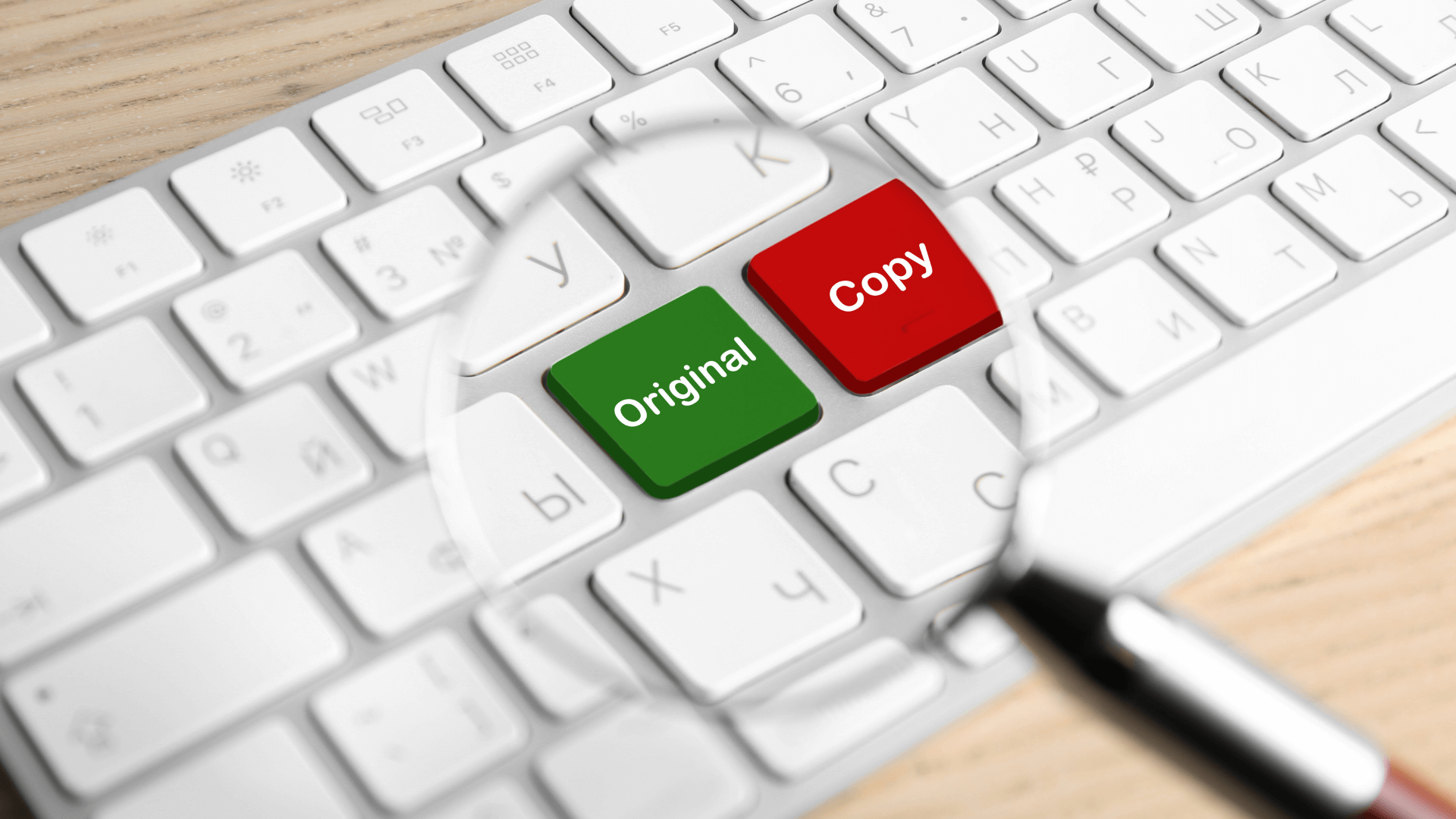 keyboard with words original and copy on keys