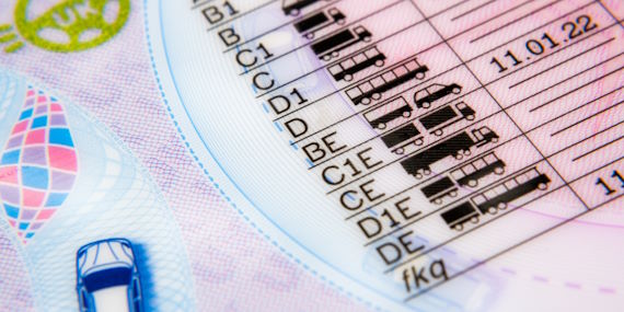 Back of a UK driving licence