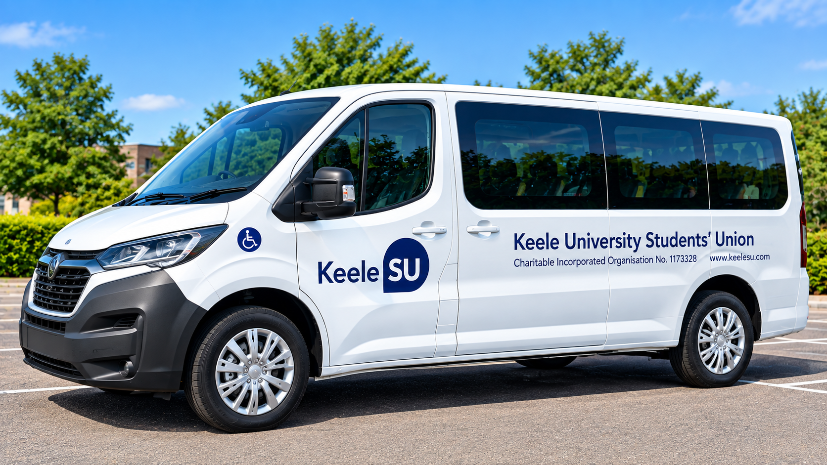 Keele Safety Bus parked up around Campus