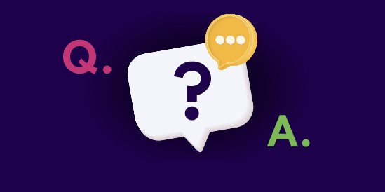 Question marks with Q &amp; A on a blue background