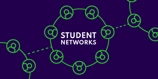 People icons linked around a table like a DNA type structure